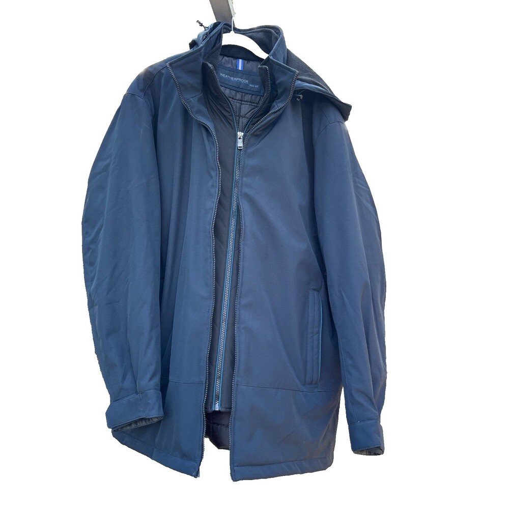 NEW WEATHERPROOF #11590 US Men XXL Navy Insulated Hooded Zip Jacket Parka+Gloves